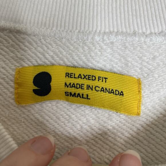 Yellow Label Co Sweatshirt mens size Small Pullover Crewneck White - Picture 2 of 5